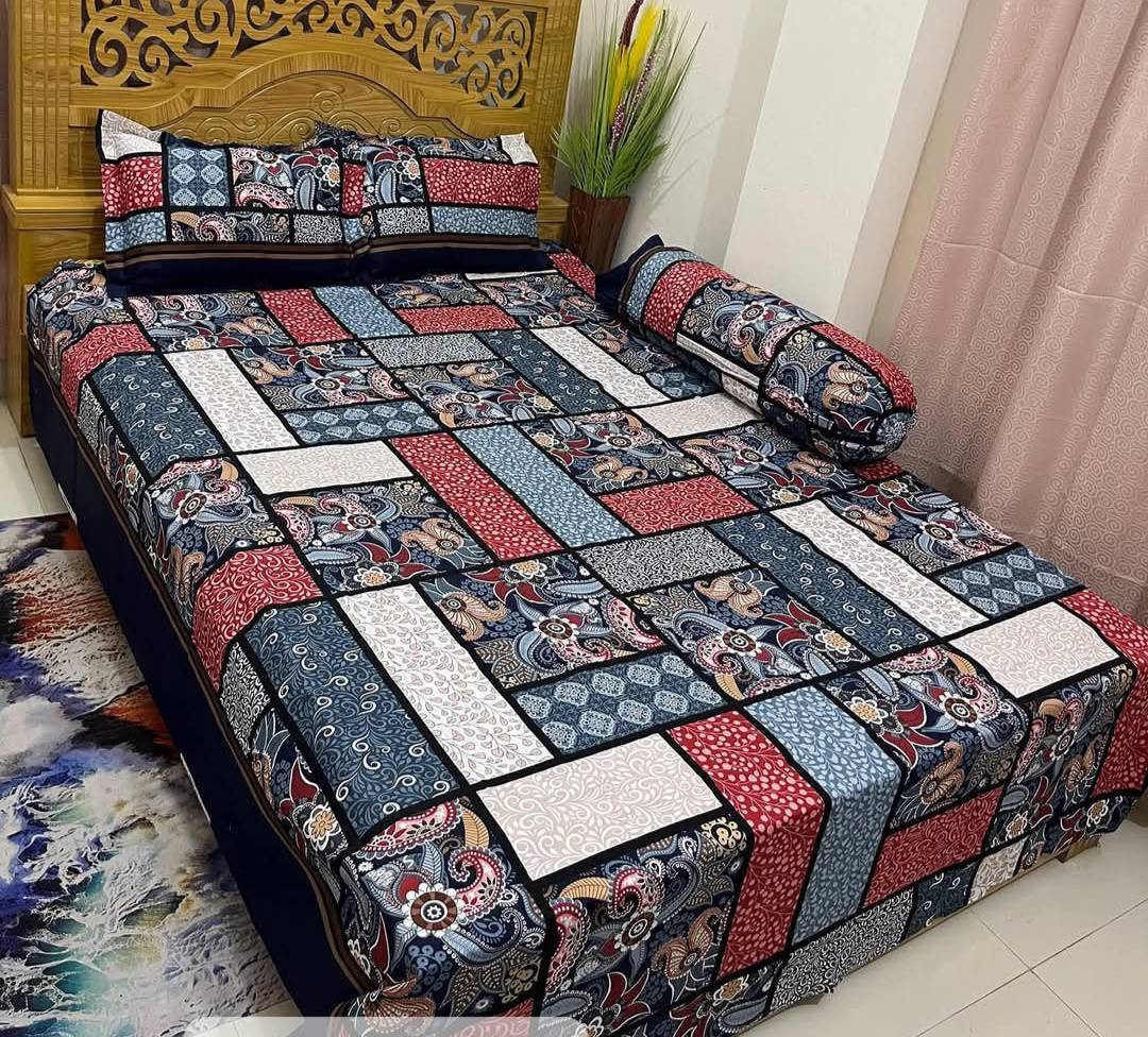 product_1744167758_2591 Luxury Twill Cotton Bedsheet – King Size – 3Pecs - Image 1