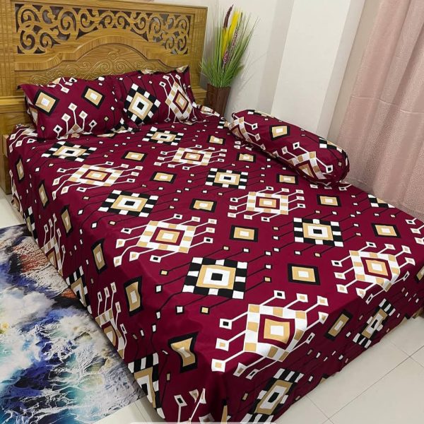 Luxury Twill Cotton Bedsheet – King Size – 3Pecs