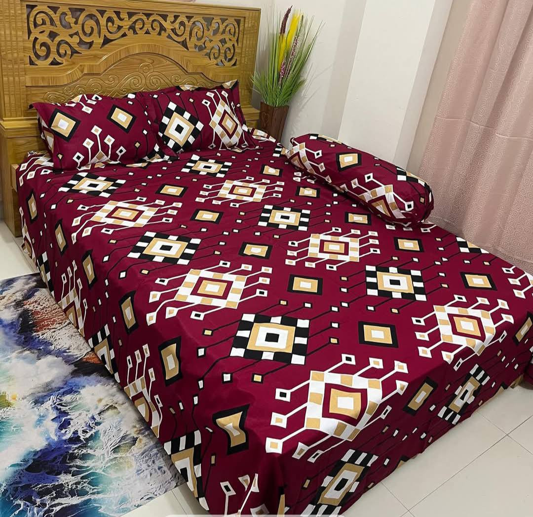product_1744167910_3600 Luxury Twill Cotton Bedsheet – King Size – 3Pecs - Image 1