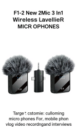 F11-2 New 2Mic 3 In1 Wireless Lavalier Microphone - Image 3